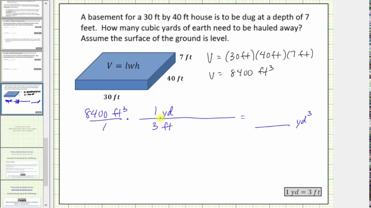 Cubic yard calculations